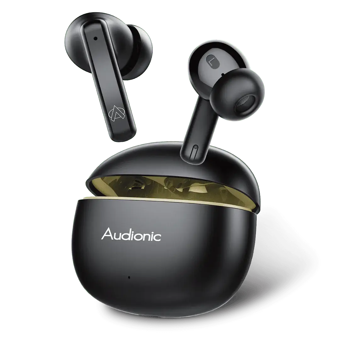 Audionic wireless earbuds with charging case